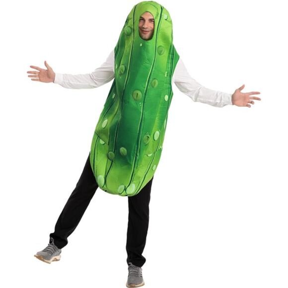 Spooktacular Creations Pickle Costume Adult Jumpsuit, Halloween Costume Dress - Picture 3 of 7